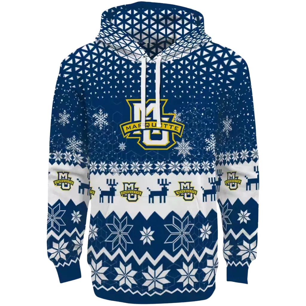 marquette golden eagles reindeer motif blue hoodie best selling marquette golden eagles reindeer motif blue hoodie best selling
