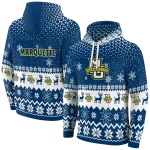 marquette golden eagles reindeer motif blue hoodie best selling