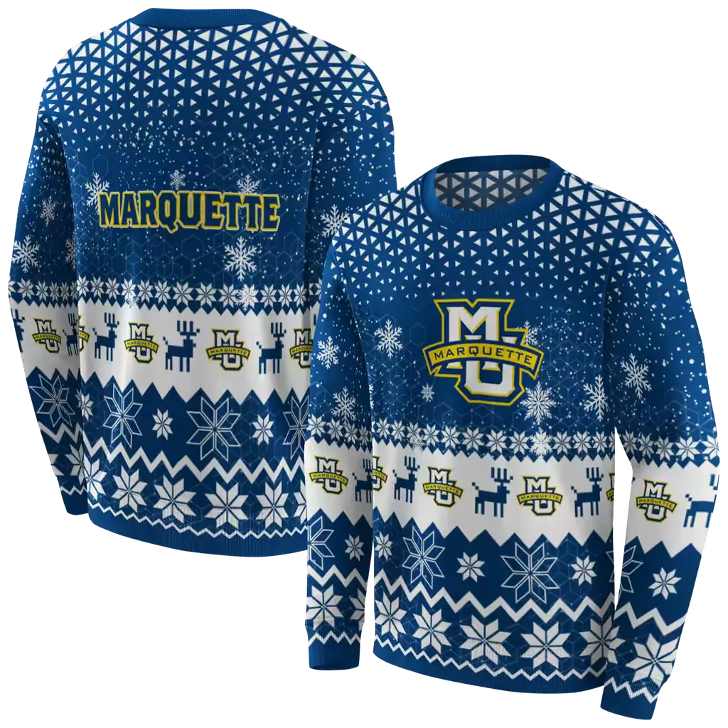 marquette golden eagles reindeer motif blue hoodie premium grade marquette golden eagles reindeer motif blue hoodie premium grade