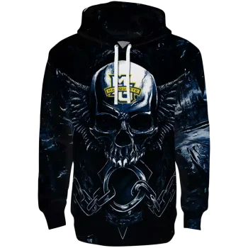 marquette golden eagles skull artwork blue black hoodie best selling