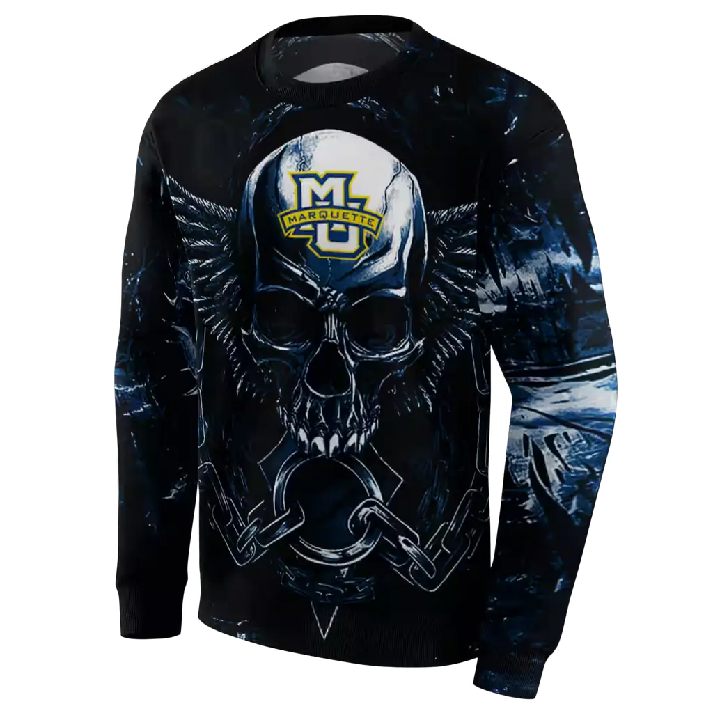 marquette golden eagles skull artwork blue black hoodie new arrival marquette golden eagles skull artwork blue black hoodie new arrival