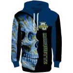 marquette golden eagles skull motif blue black hoodie best selling