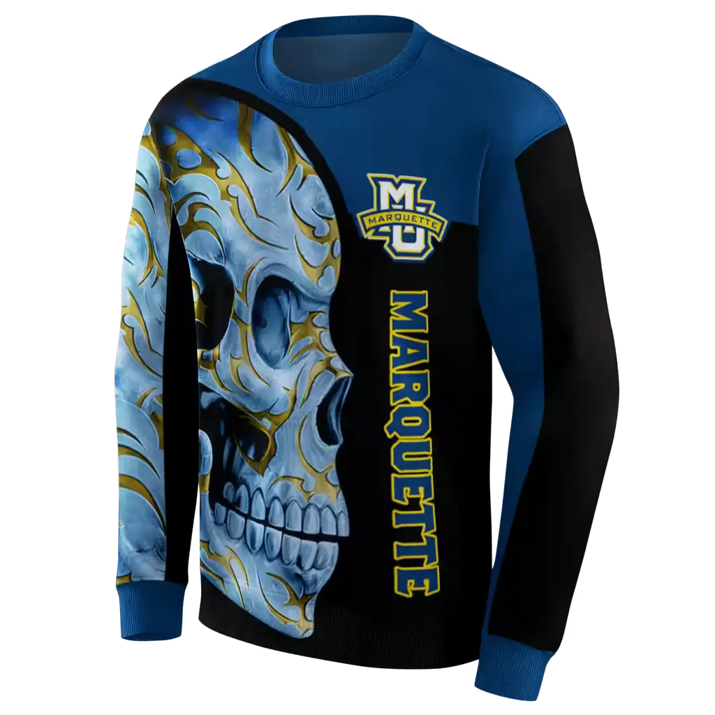 marquette golden eagles skull motif blue black hoodie new arrival marquette golden eagles skull motif blue black hoodie new arrival