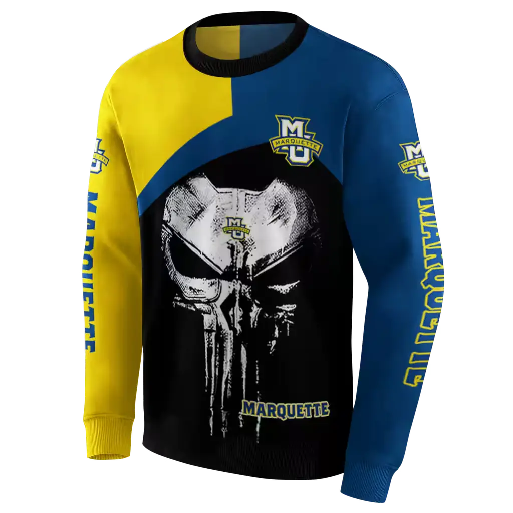 marquette golden eagles skull punisher yellow black hoodie new arrival marquette golden eagles skull punisher yellow black hoodie new arrival