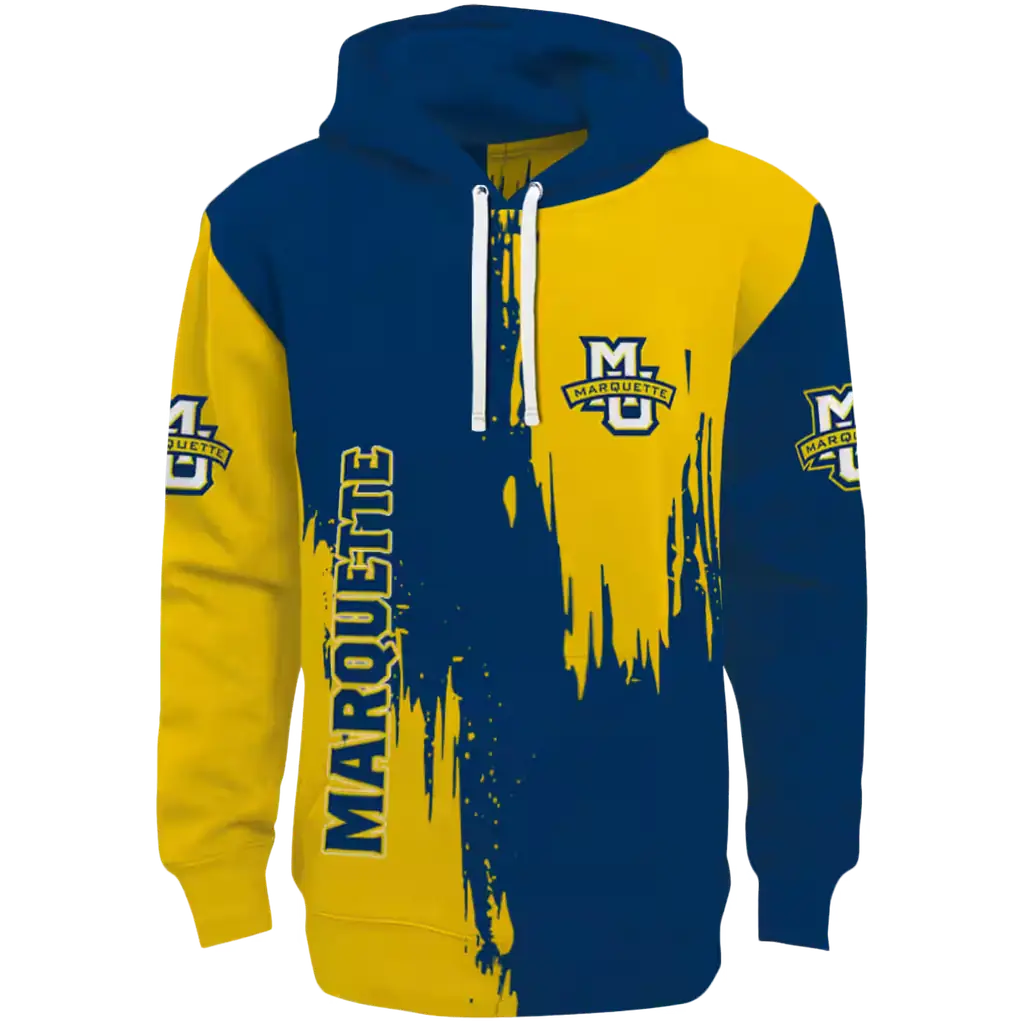 marquette golden eagles splatter effect blue hoodie best selling marquette golden eagles splatter effect blue hoodie best selling
