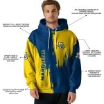 marquette golden eagles splatter effect blue hoodie best selling