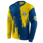 marquette golden eagles splatter effect blue hoodie best selling