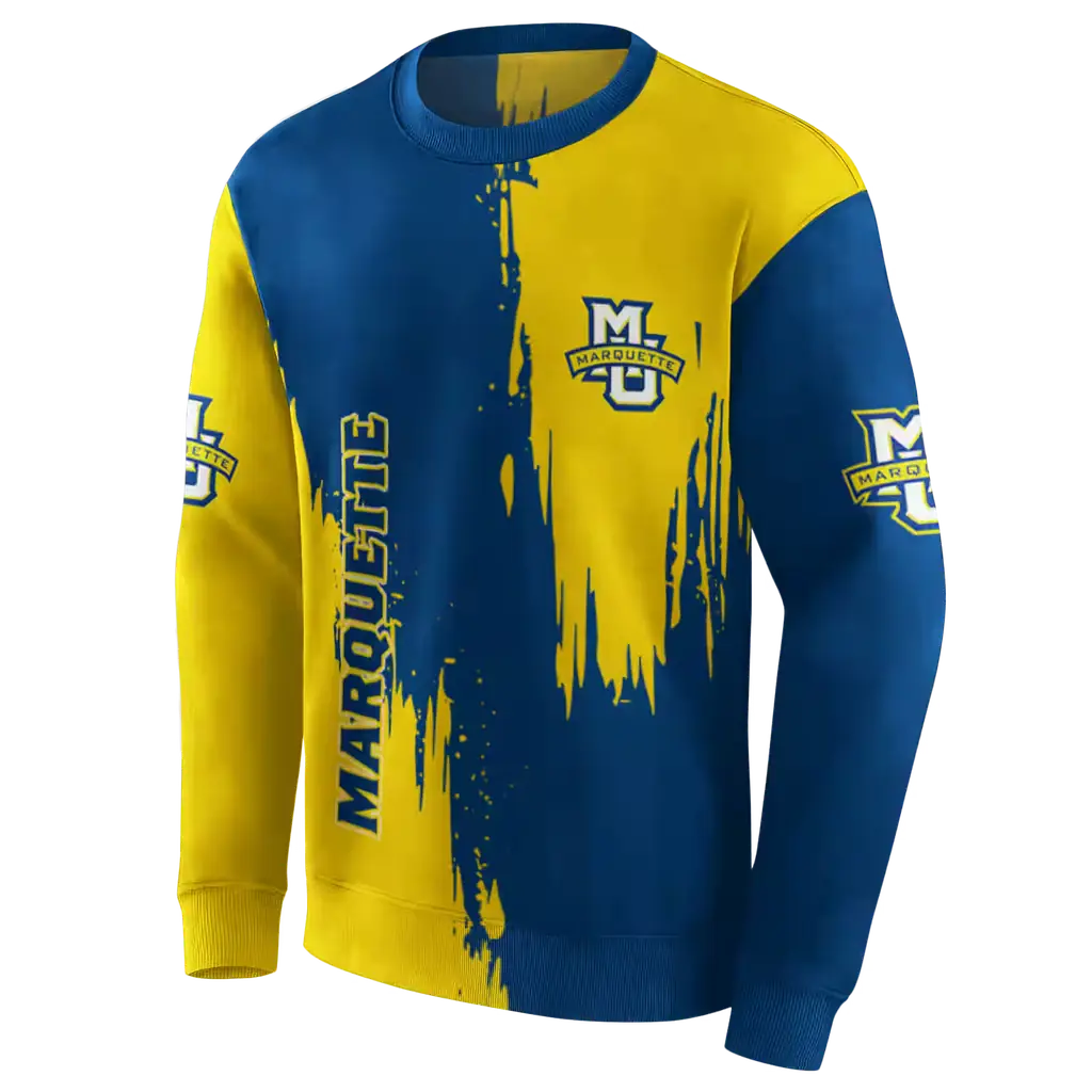 marquette golden eagles splatter effect blue hoodie new arrival marquette golden eagles splatter effect blue hoodie new arrival
