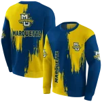 marquette golden eagles splatter effect blue hoodie best selling