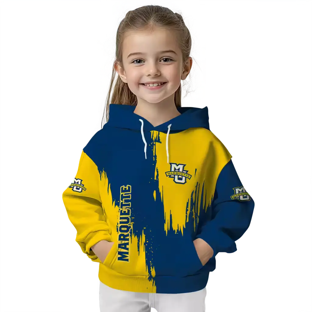 marquette golden eagles splatter effect blue hoodie top rated marquette golden eagles splatter effect blue hoodie top rated