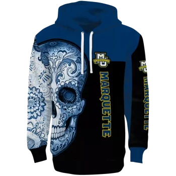 marquette golden eagles sugar skull blue black hoodie best selling