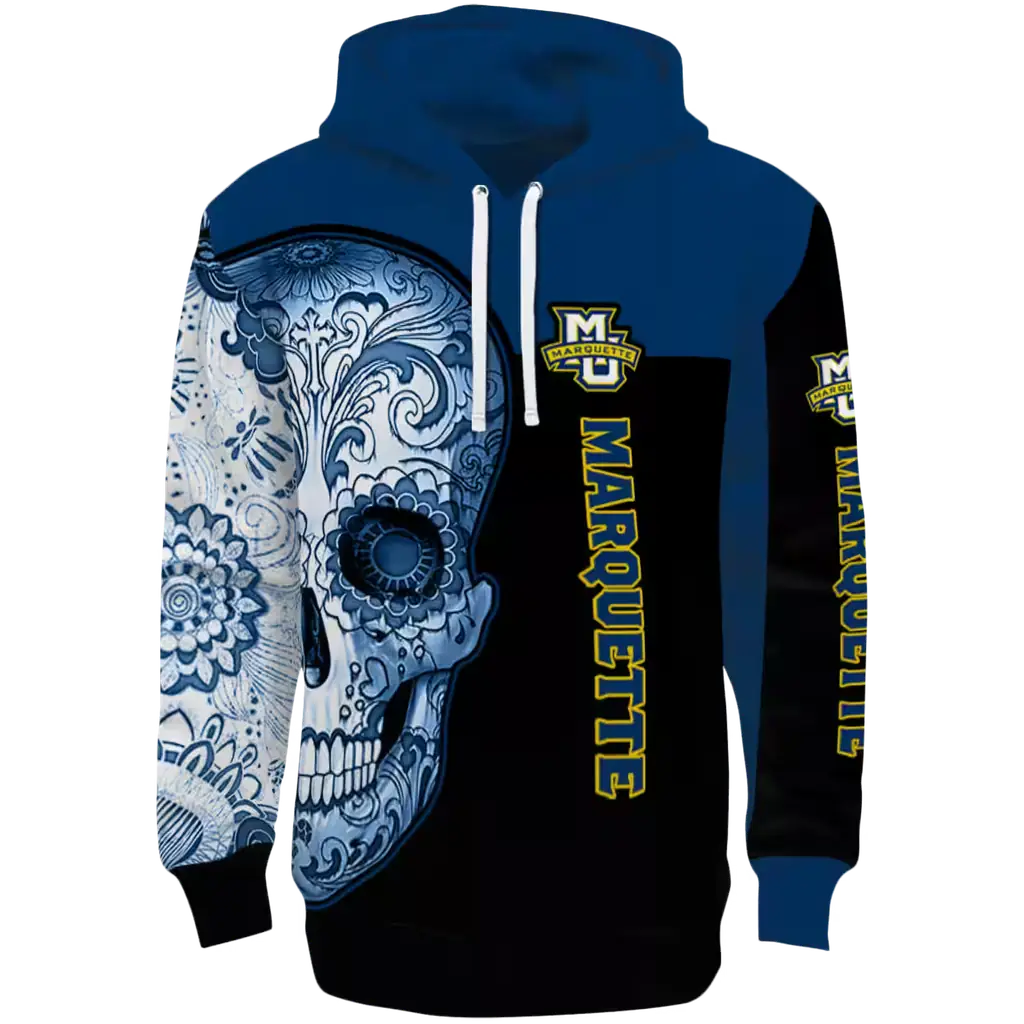 marquette golden eagles sugar skull blue black hoodie best selling marquette golden eagles sugar skull blue black hoodie best selling