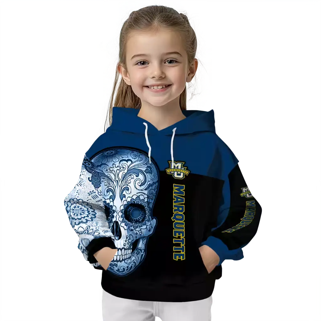 marquette golden eagles sugar skull blue black hoodie top rated marquette golden eagles sugar skull blue black hoodie top rated