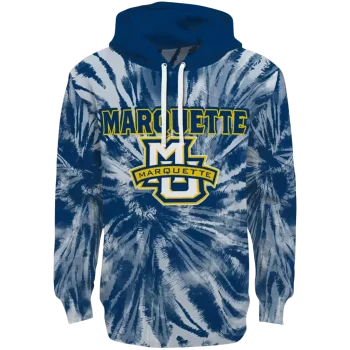 marquette golden eagles tie dye pattern blue hoodie best selling