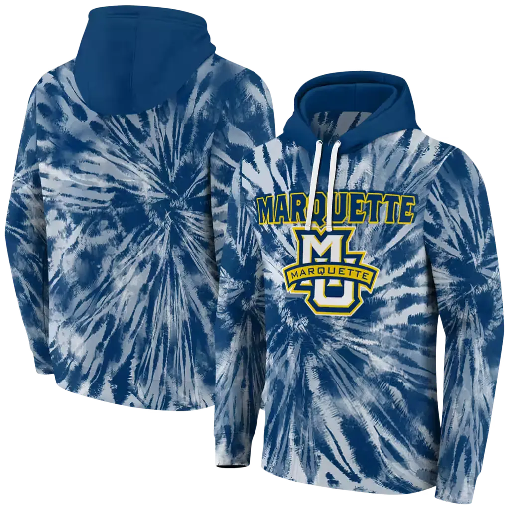 marquette golden eagles tie dye pattern blue hoodie fashion forward marquette golden eagles tie dye pattern blue hoodie fashion forward