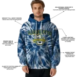 marquette golden eagles tie dye pattern blue hoodie best selling