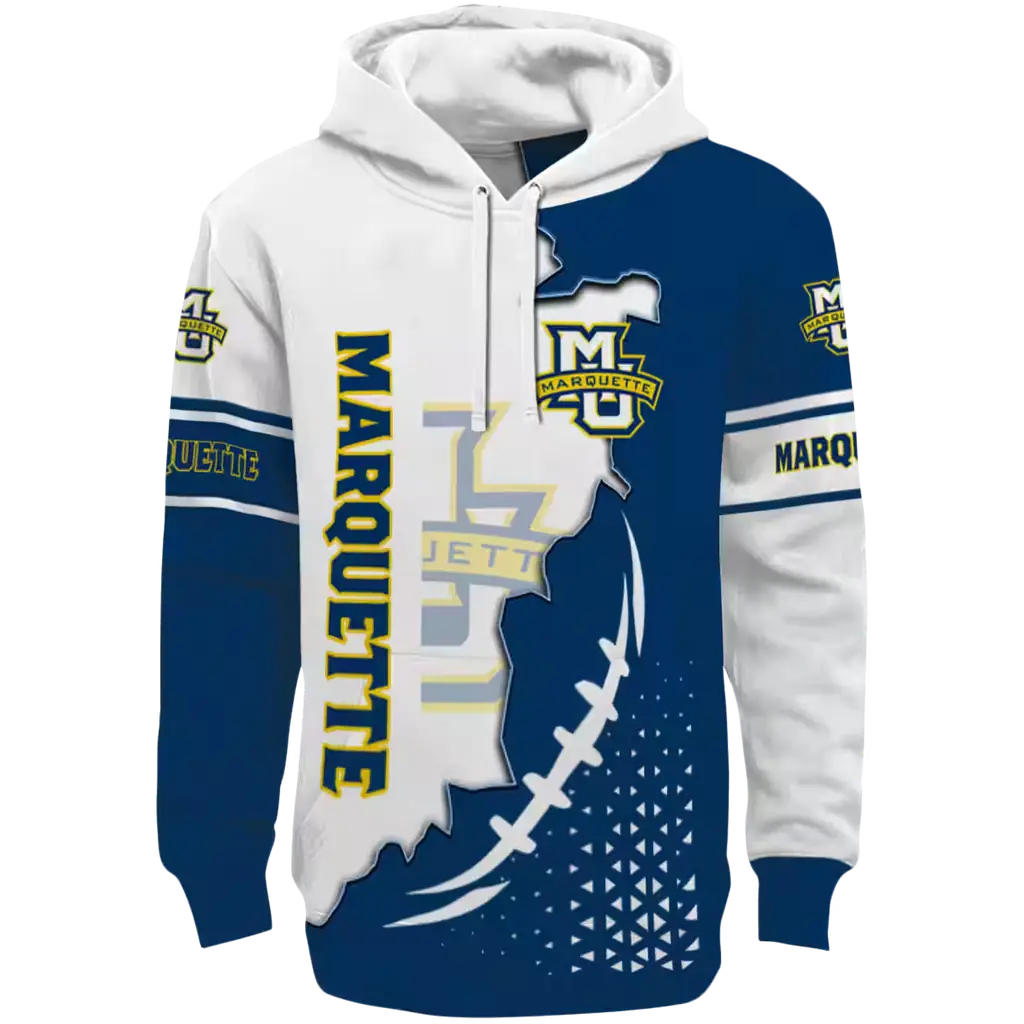 marquette golden eagles triangular pattern blue white hoodie best selling marquette golden eagles triangular pattern blue white hoodie best selling