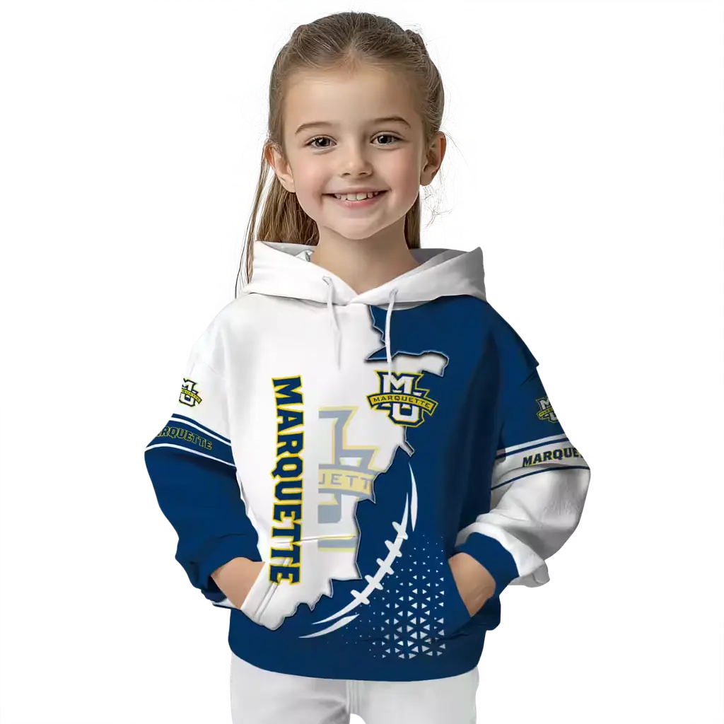 marquette golden eagles triangular pattern blue white hoodie top rated marquette golden eagles triangular pattern blue white hoodie top rated