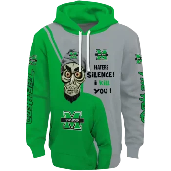 marshall thundering herd achmed skull green hoodie best selling