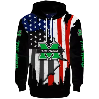 marshall thundering herd american pride black hoodie best selling