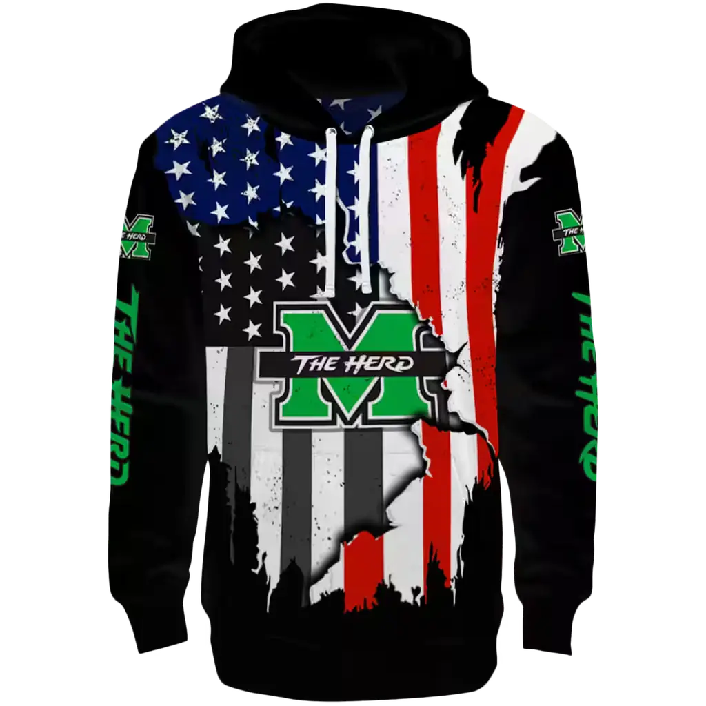 marshall thundering herd american pride black hoodie best selling marshall thundering herd american pride black hoodie best selling