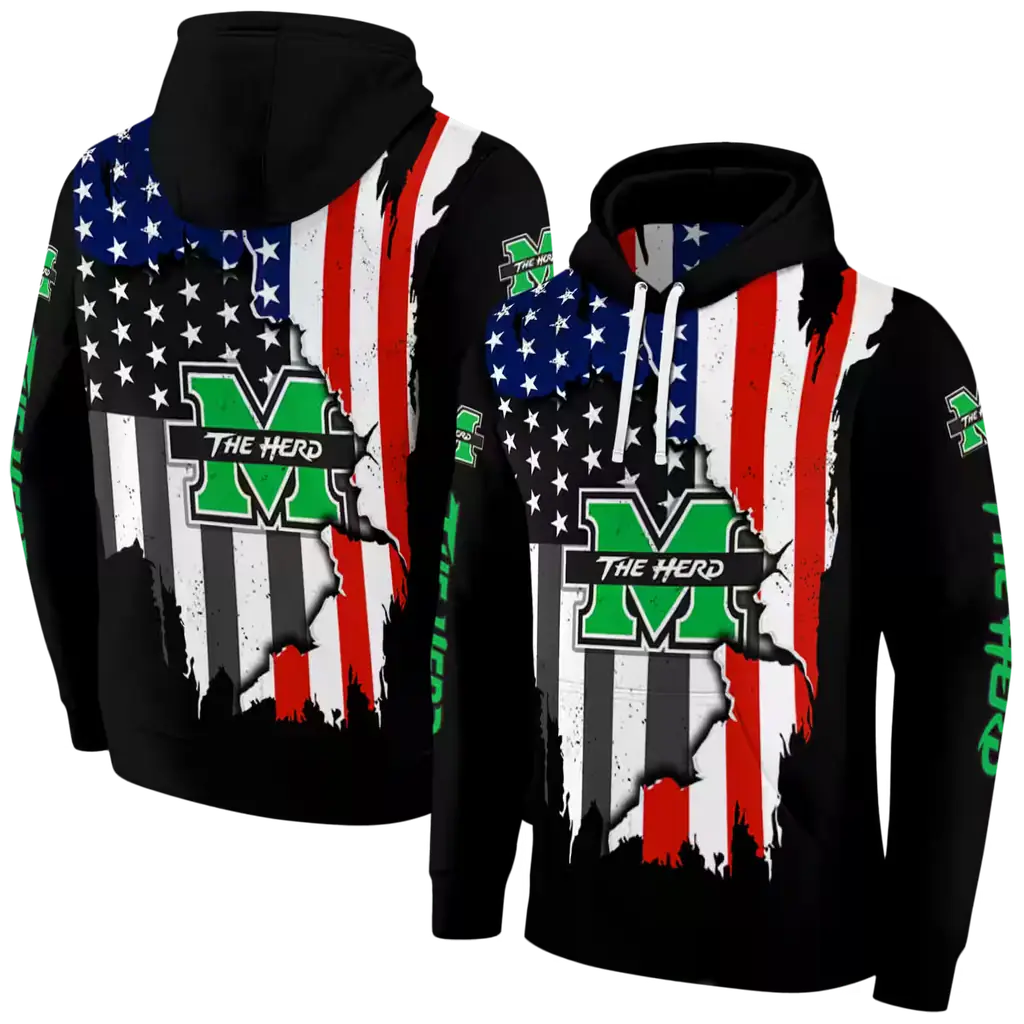 marshall thundering herd american pride black hoodie fashion forward marshall thundering herd american pride black hoodie fashion forward