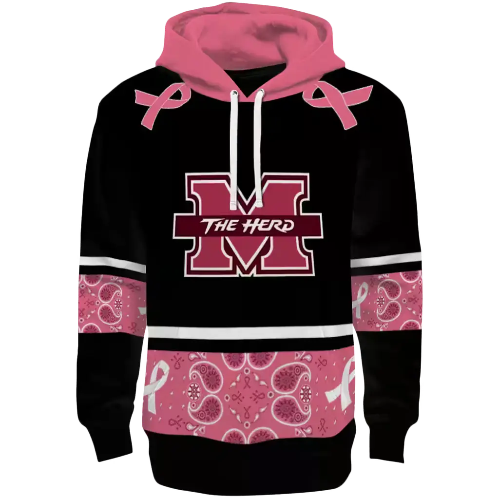 marshall thundering herd awareness ribbon black pink hoodie best selling marshall thundering herd awareness ribbon black pink hoodie best selling