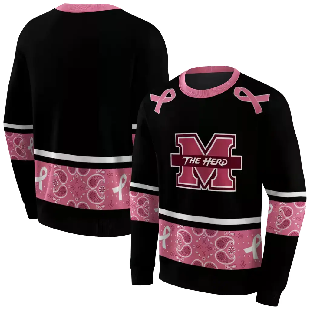marshall thundering herd awareness ribbon black pink hoodie premium grade marshall thundering herd awareness ribbon black pink hoodie premium grade
