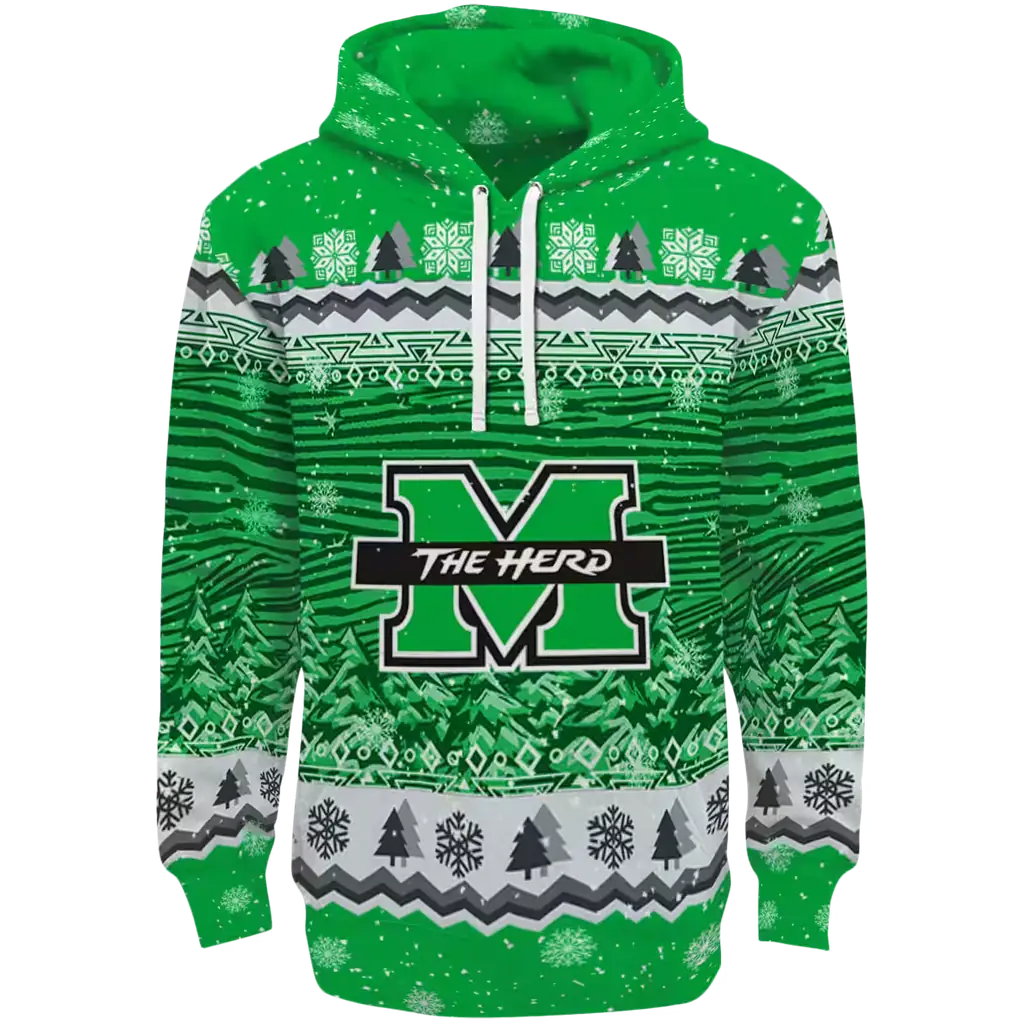 marshall thundering herd christmas trees green hoodie best selling marshall thundering herd christmas trees green hoodie best selling