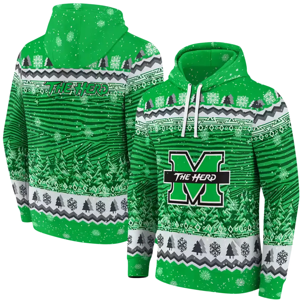 marshall thundering herd christmas trees green hoodie fashion forward marshall thundering herd christmas trees green hoodie fashion forward