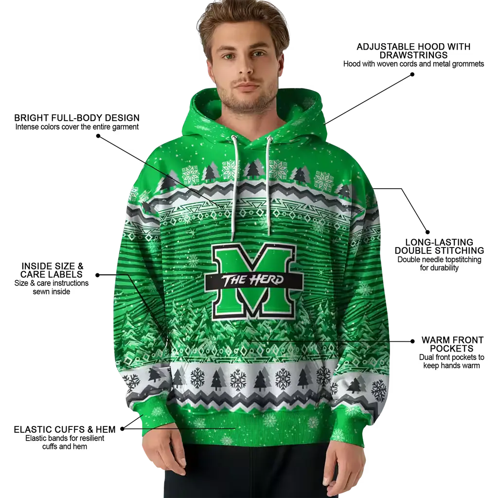 marshall thundering herd christmas trees green hoodie latest model marshall thundering herd christmas trees green hoodie latest model