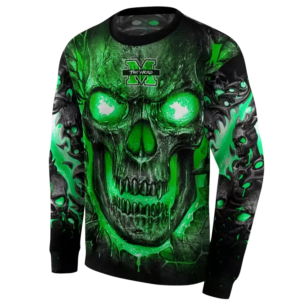 marshall thundering herd demonic skull green black hoodie new arrival marshall thundering herd demonic skull green black hoodie new arrival