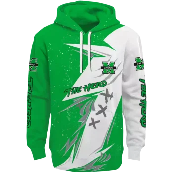 marshall thundering herd dynamic slash green white hoodie best selling