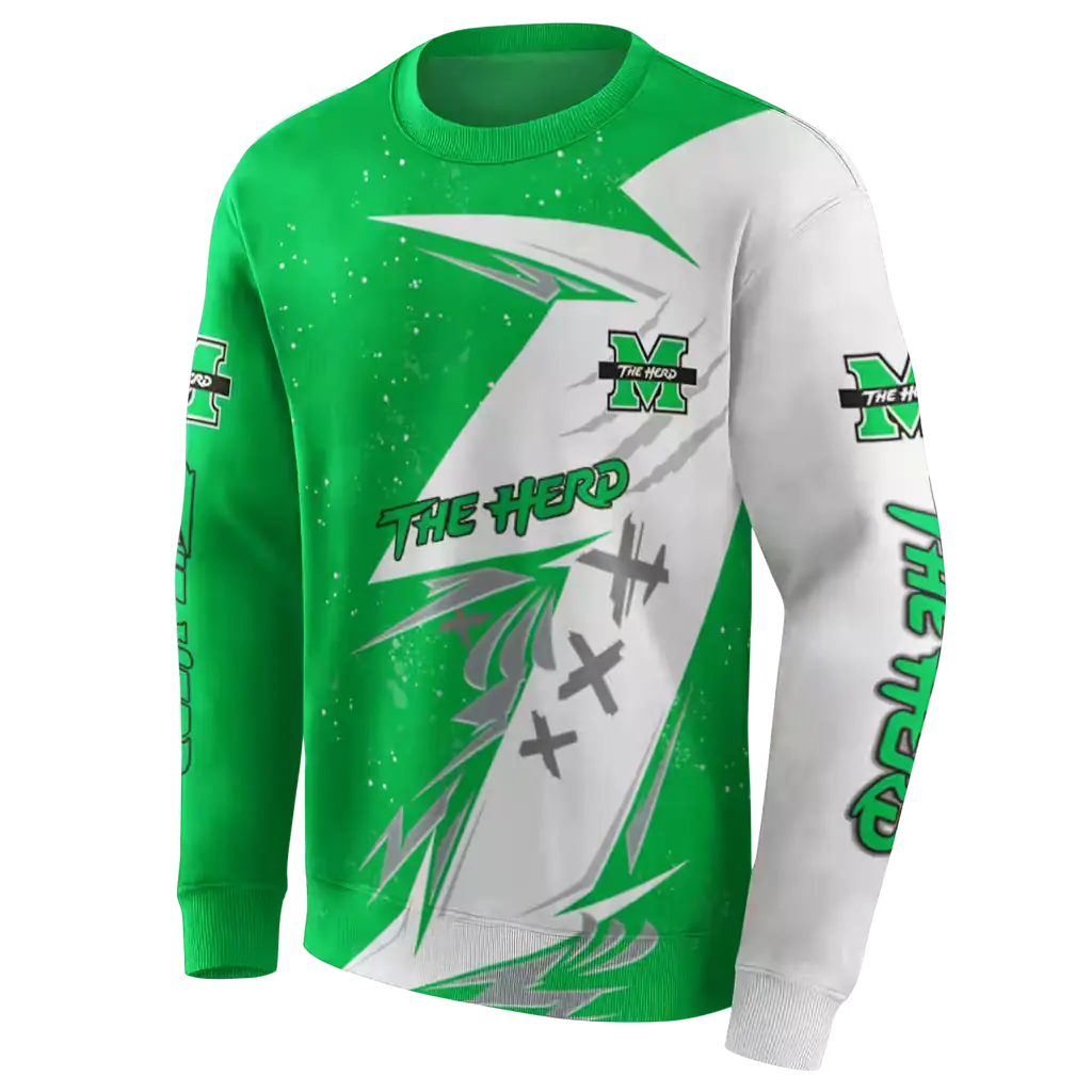 marshall thundering herd dynamic slash green white hoodie new arrival marshall thundering herd dynamic slash green white hoodie new arrival