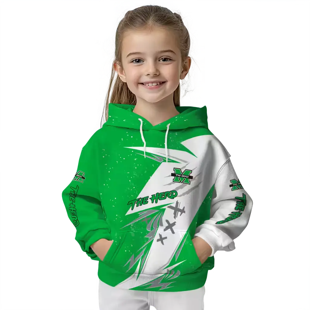 marshall thundering herd dynamic slash green white hoodie top rated marshall thundering herd dynamic slash green white hoodie top rated
