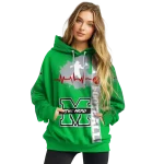 marshall thundering herd football heartbeat green hoodie best selling