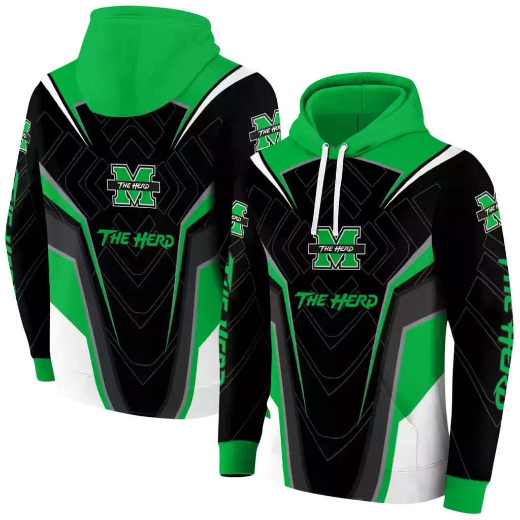 marshall thundering herd futuristic pattern green black hoodie fashion forward marshall thundering herd futuristic pattern green black hoodie fashion forward