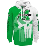 marshall thundering herd graphic punisher green white hoodie best selling