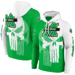 marshall thundering herd graphic punisher green white hoodie best selling