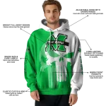marshall thundering herd graphic punisher green white hoodie best selling