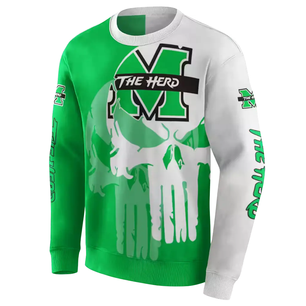marshall thundering herd graphic punisher green white hoodie new arrival marshall thundering herd graphic punisher green white hoodie new arrival
