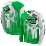 marshall thundering herd graphic punisher green white hoodie best selling