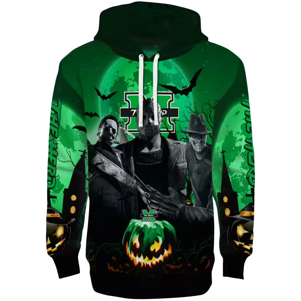 marshall thundering herd halloween vibes green black hoodie best selling marshall thundering herd halloween vibes green black hoodie best selling