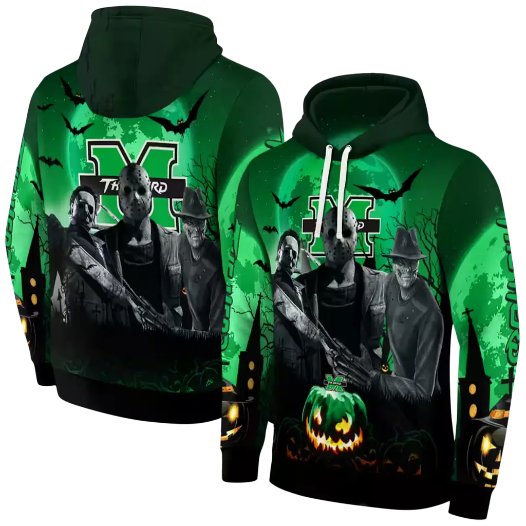 marshall thundering herd halloween vibes green black hoodie fashion forward marshall thundering herd halloween vibes green black hoodie fashion forward