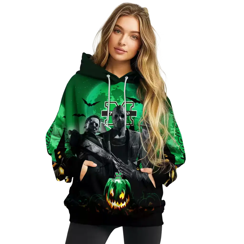 marshall thundering herd halloween vibes green black hoodie high quality marshall thundering herd halloween vibes green black hoodie high quality