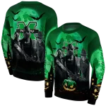 marshall thundering herd halloween vibes green black hoodie best selling