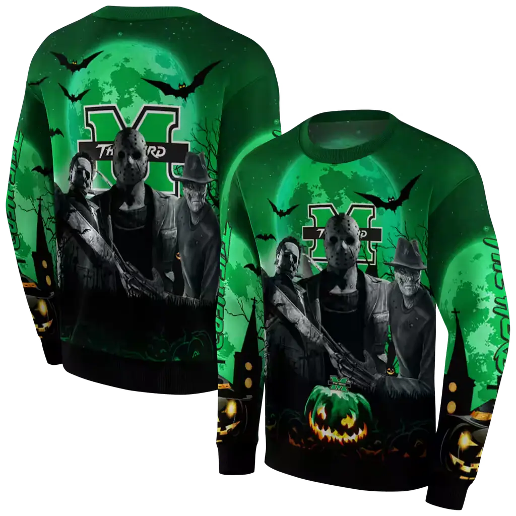 marshall thundering herd halloween vibes green black hoodie premium grade marshall thundering herd halloween vibes green black hoodie premium grade