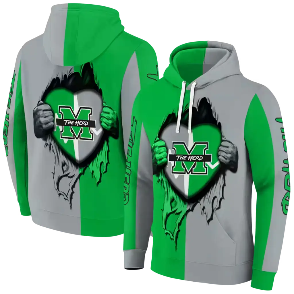 marshall thundering herd heartbeat graphic green hoodie fashion forward marshall thundering herd heartbeat graphic green hoodie fashion forward