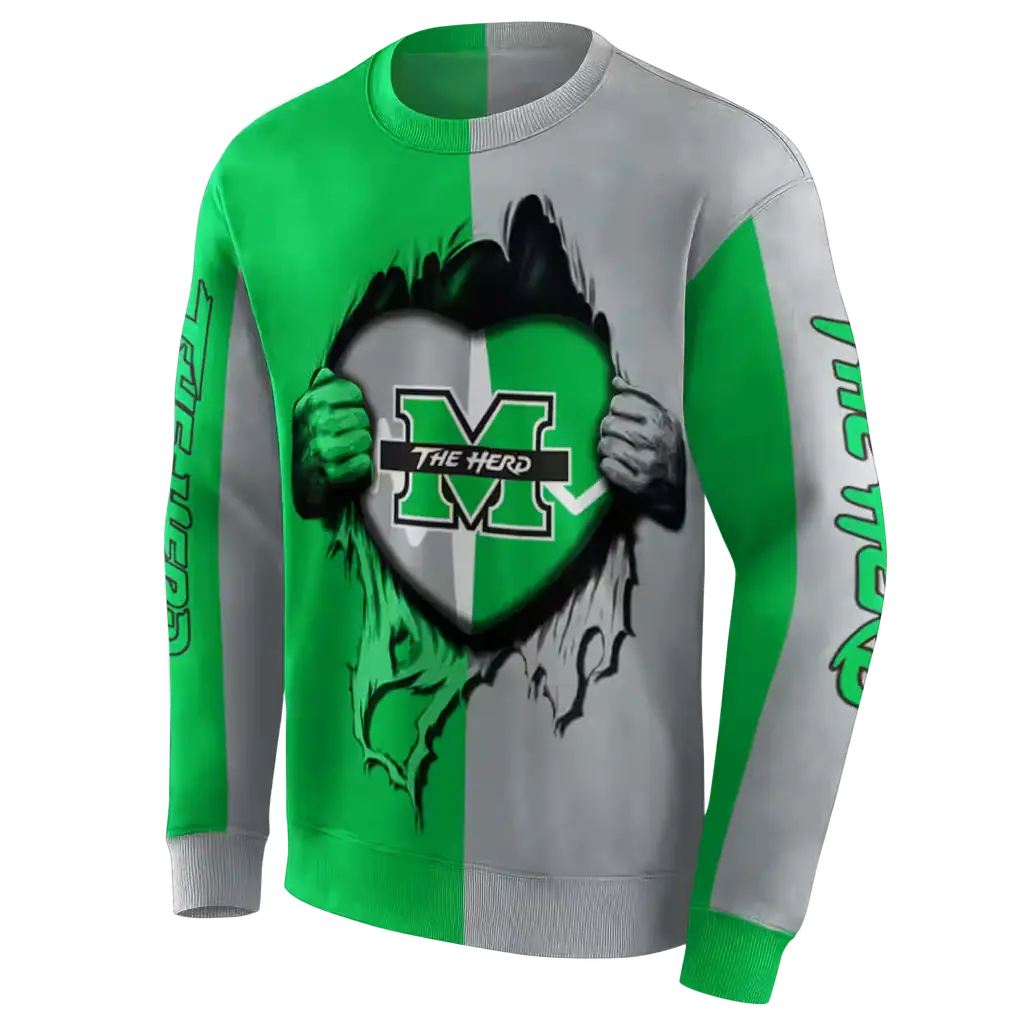 marshall thundering herd heartbeat graphic green hoodie new arrival marshall thundering herd heartbeat graphic green hoodie new arrival