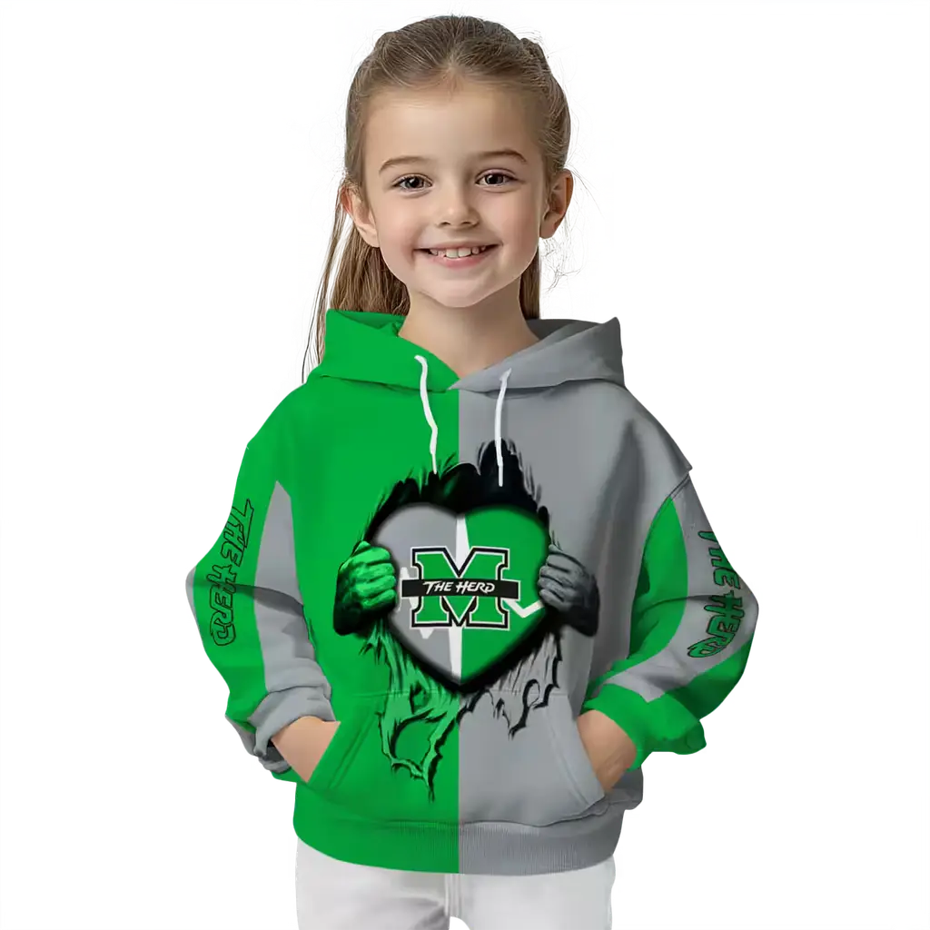 marshall thundering herd heartbeat graphic green hoodie top rated marshall thundering herd heartbeat graphic green hoodie top rated